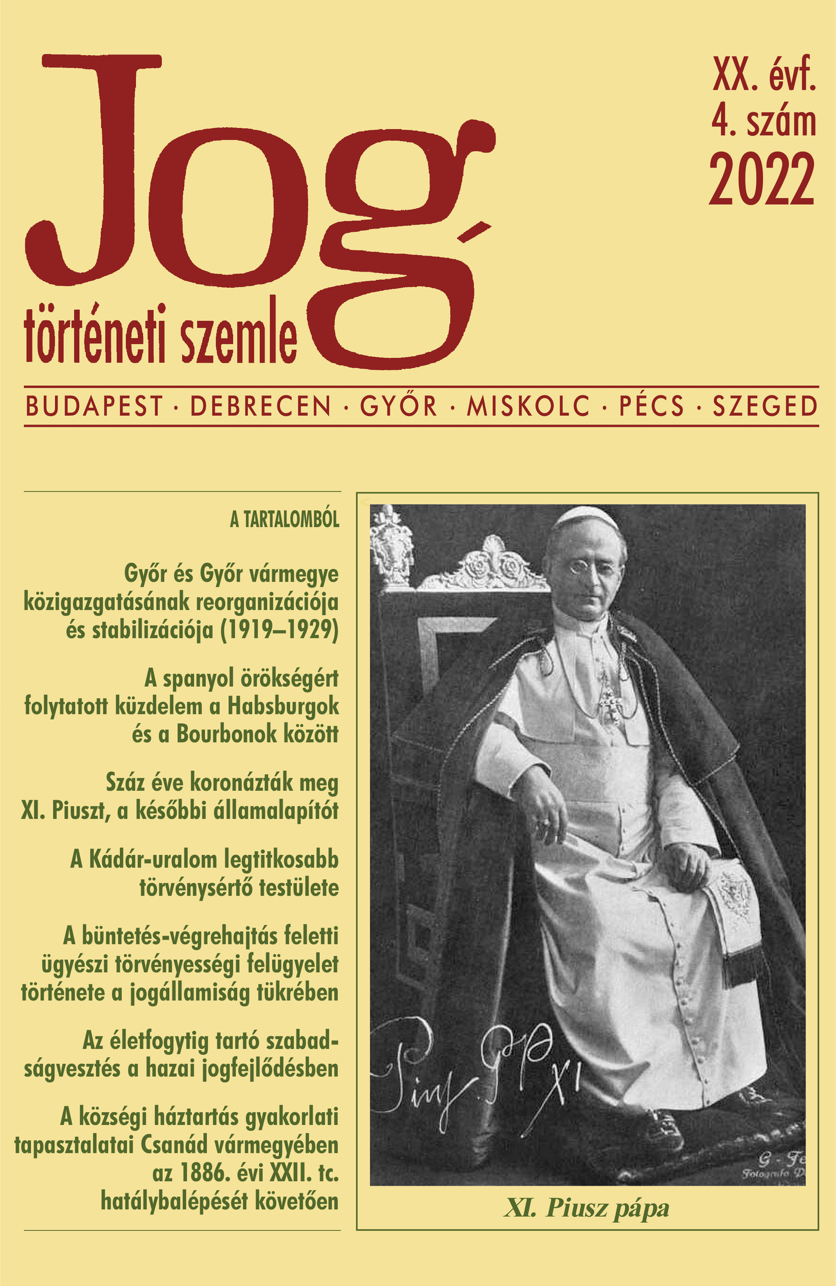 Jogtörténeti Szemle 2022/4.