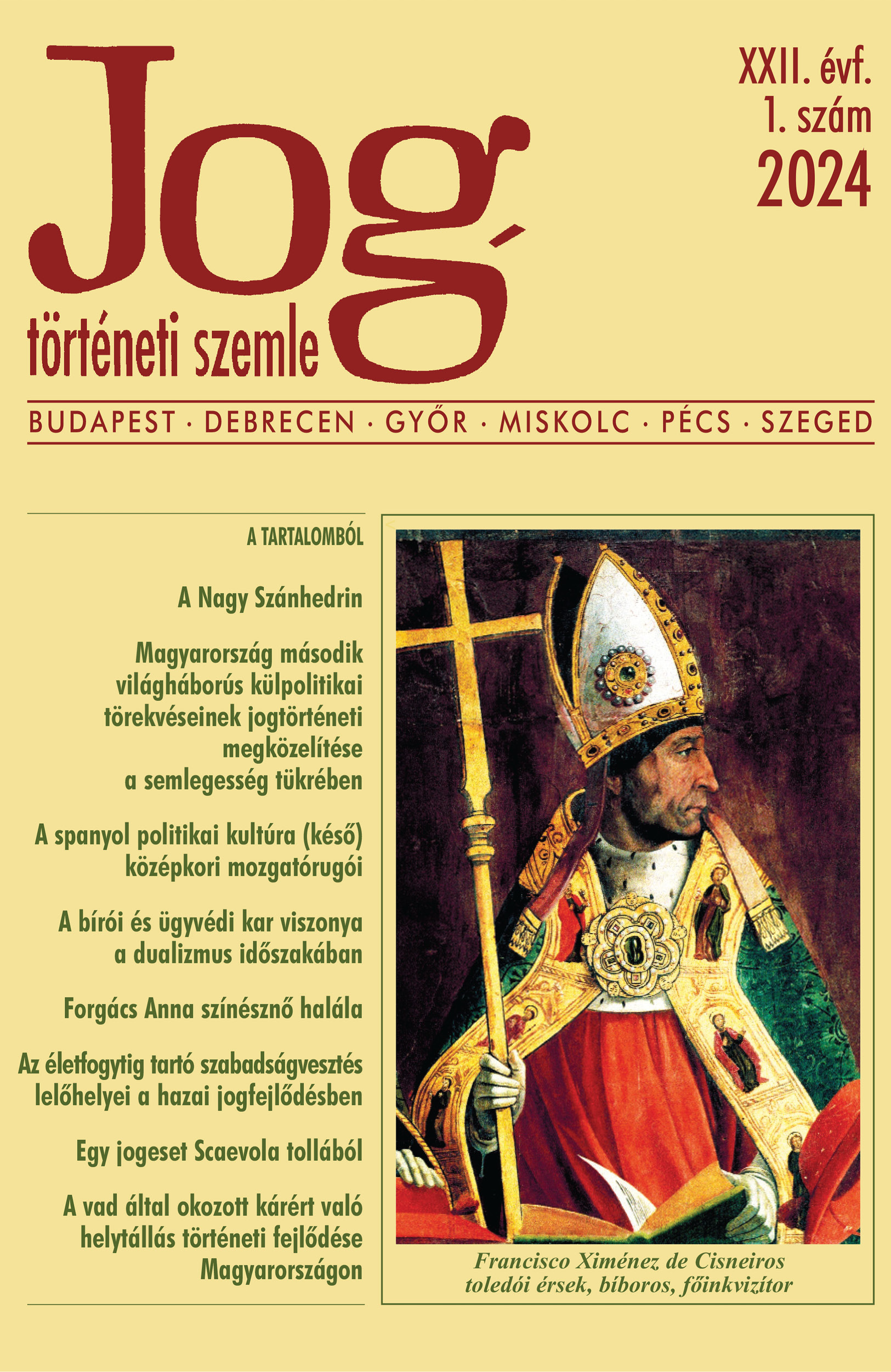 Jogtörténeti Szemle 2024/1.